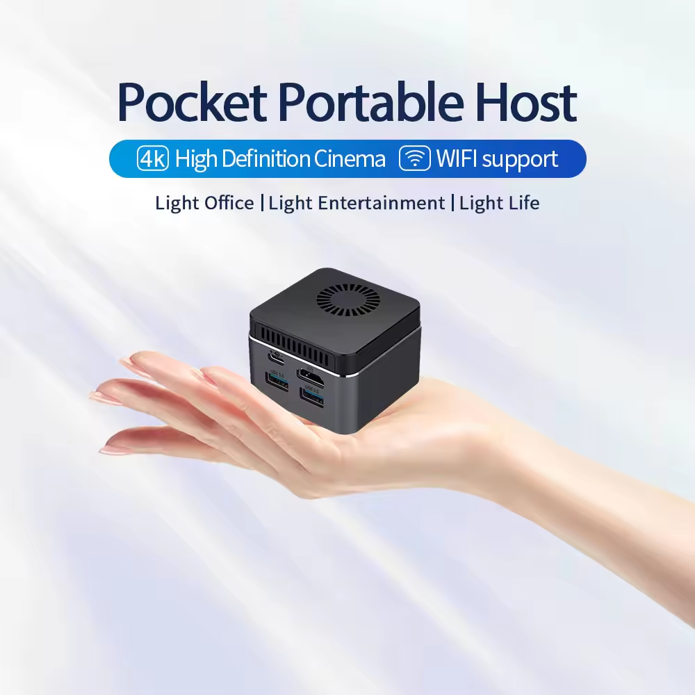 Mini Computer Host Intel J4125 Processor, 4GB Memory, 64GB Hard Drive, Portable mini pc for Business, Home, and Office Use