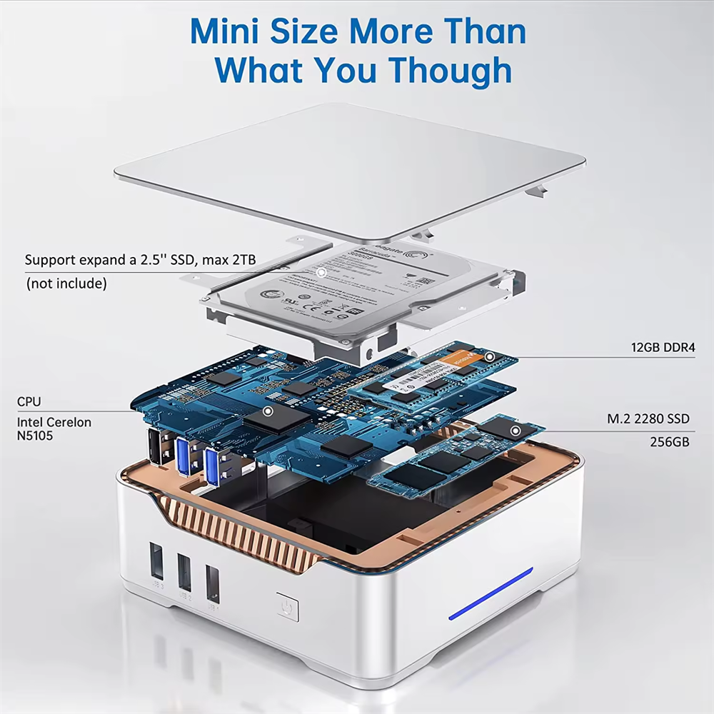 Mini pc gk3 plus N100 wifi6 Low Consumption Wins11 8+256 DDR4 mini pc SSD desktop small mini pc Computer px