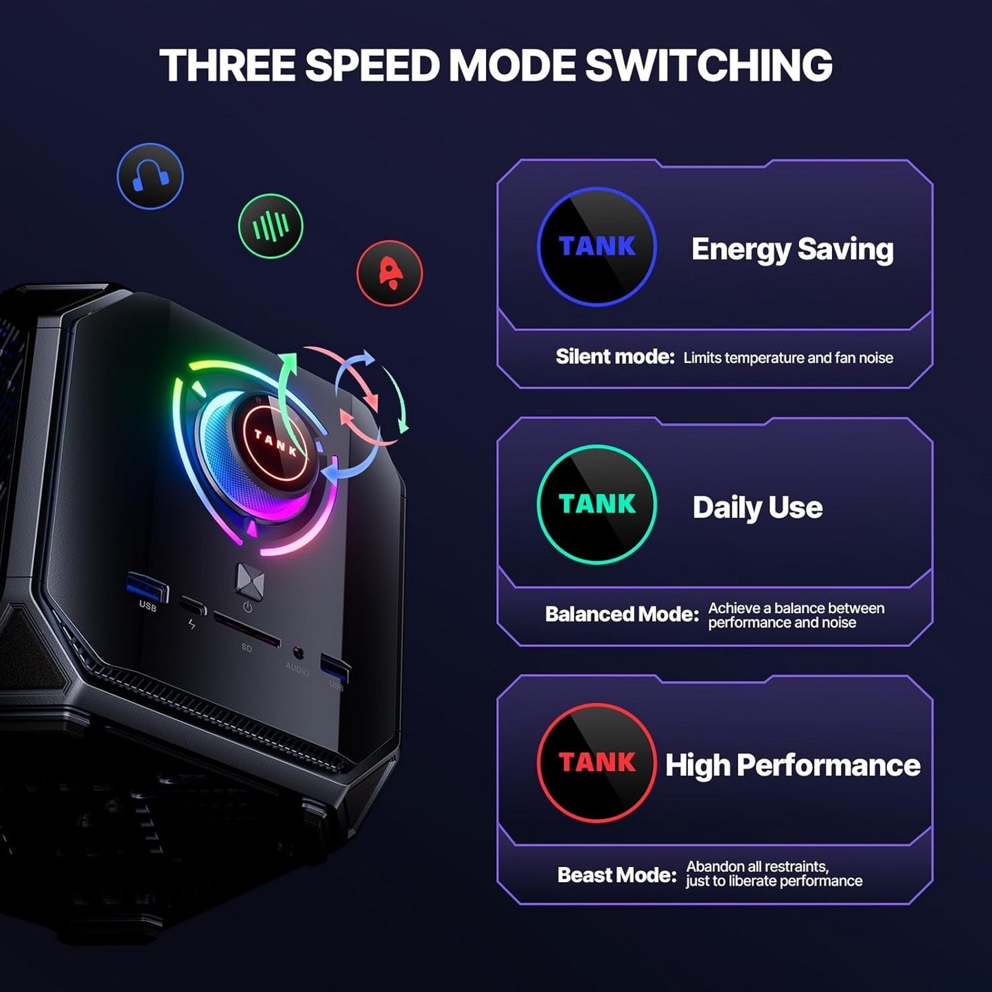 Gaming MINI PC TANK03 M1A RTX 3080 4050 4060 I9 12900H I7 12700H WIFI6 32G RAM DDR5 2TB Desktop Computer Oem Mini Pc I9 12th Gen