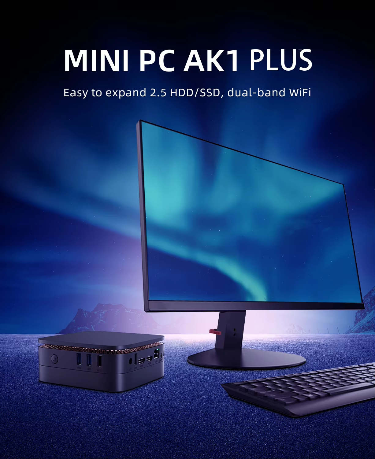 Intel Processor Alder Lake N95 Windows 11 Mini PC 8Gb DDR4 256Gb SSD Low Consumption AK1plus Mini Gaming Pc