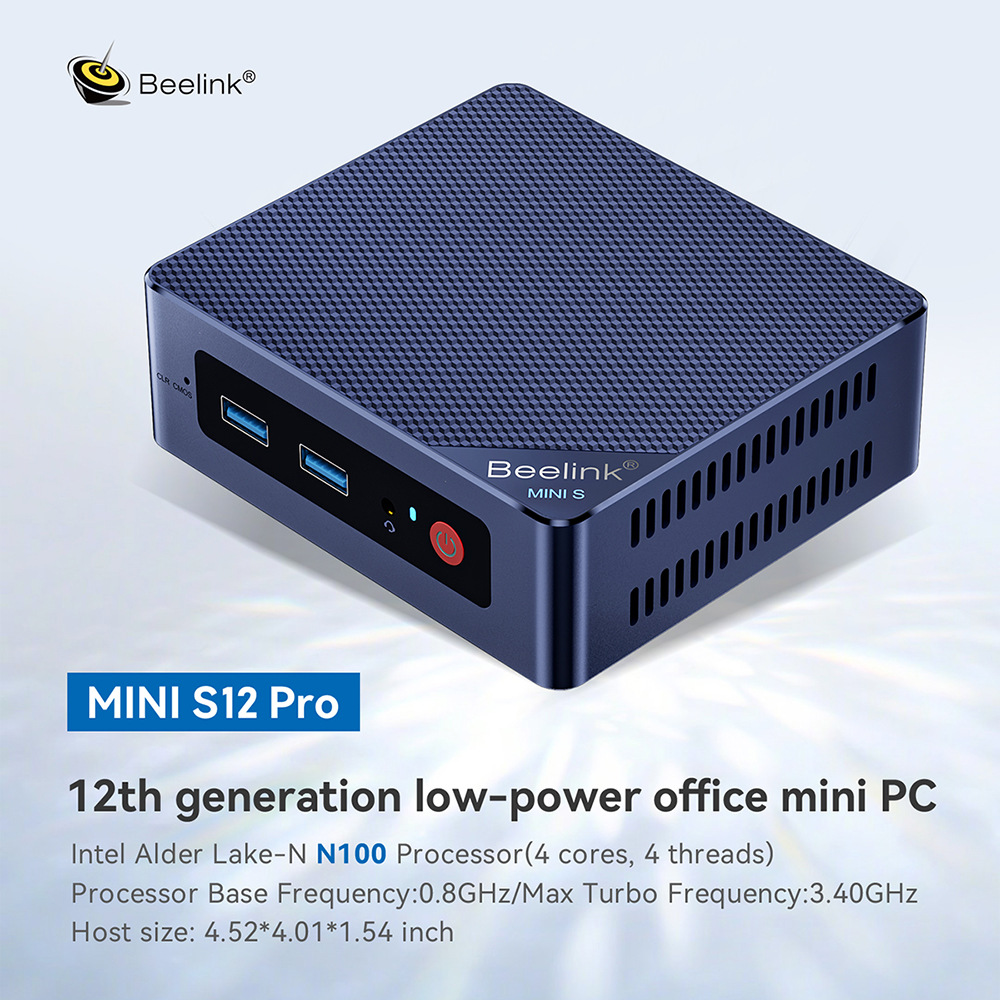 Beelink s12 pro N100 Mini Pcs 8G RAM DDR4 128g M.2 NVME SSD windows11 Desktop mini pc