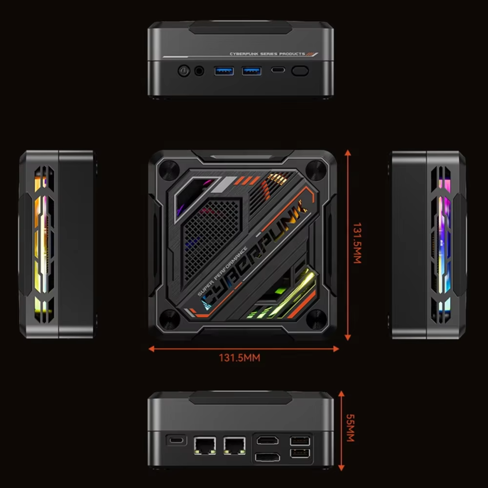 Cyberpunk MINIPC AMD Ryzen9 7940HS ES 7 7840HS ram 16gb ssd 512gb Mini PC Gamer RGB Color DDR5 NVMe SSD 4K Computer WiFi 6 Gaming PC